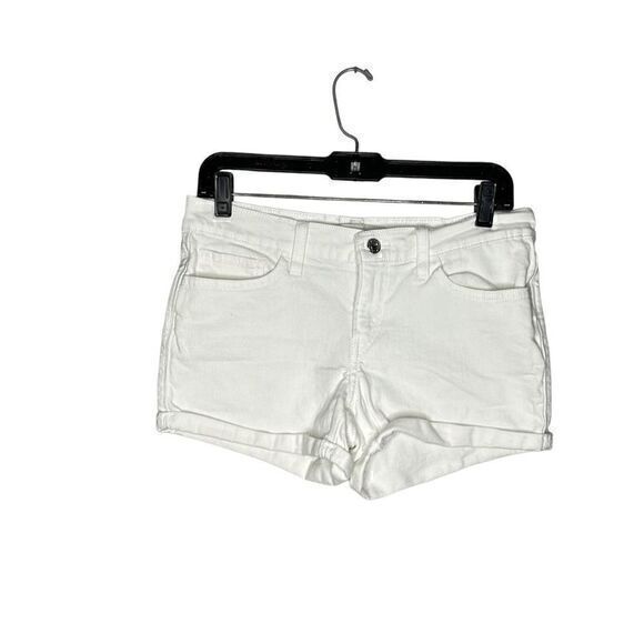 Levis Womens Juniors White Cut Off Summer Jean Shorts Size 5 - Picture 1 of 8